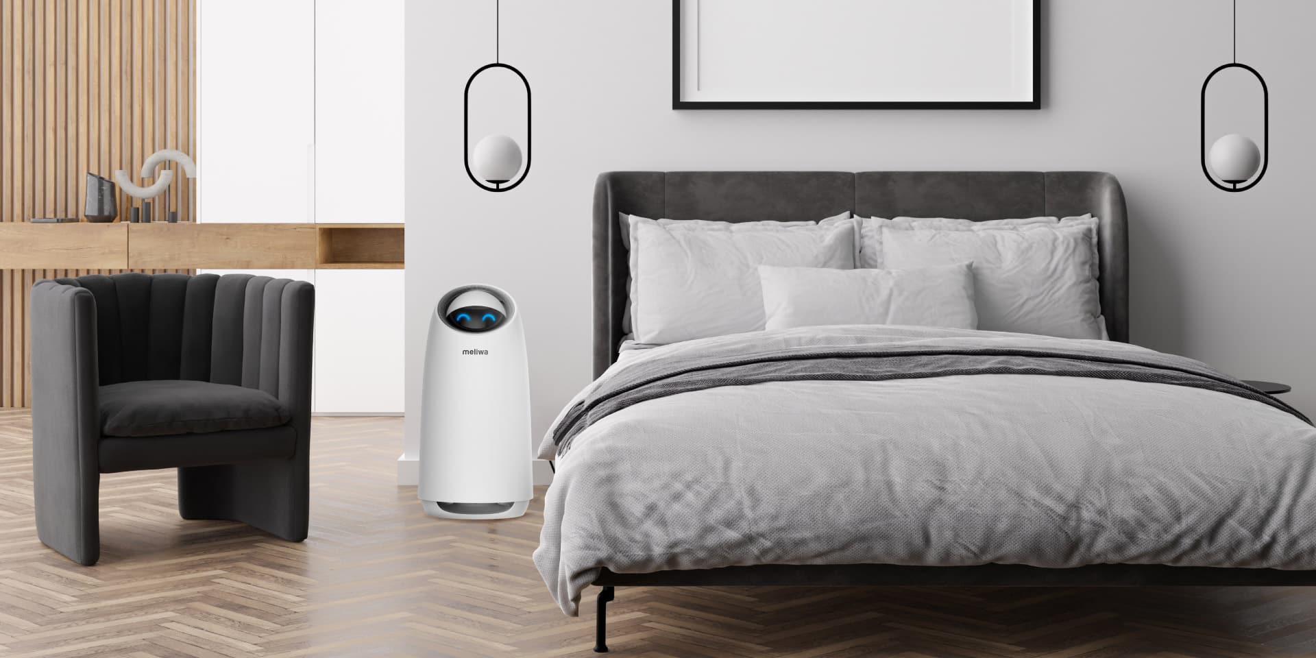 Fine dust air purifier for the bedroom
