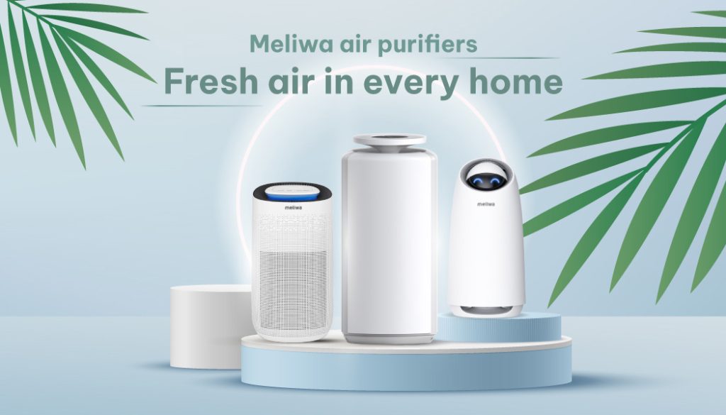 The Meliwa air purifier trio - Air care for every home.